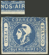 ARGENTINA: GJ.17, With "BUENOS : AIRES" Variety, Mint Original Gum, Attractive!" - Buenos Aires (1858-1864)