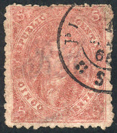 ARGENTINA: GJ.25Ba, 5c. Dark Rose, 4th Printing, Lilac-rose, Mulatto And With A Small Vertical Line Variety In The Left  - Gebraucht