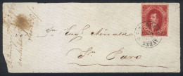ARGENTINA: GJ.26, On Front Of Cover With Buenos Aires Cancel Of 29/FE/1868, Late Use, VF Quality! - Briefe U. Dokumente