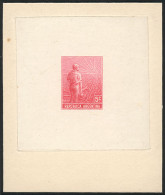 ARGENTINA: GJ.317, 1911 5c. Plowman, DIE PROOF In RED-ROSE Color, And WITHOUT Printer Imprint (name Of The Artist), Prin - Other & Unclassified