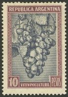 ARGENTINA: GJ.764U, 10P. Grapes, Printed On AUSTRIAN PAPER, Mint With Tiny Hinge Mark, Excellent! - Other & Unclassified