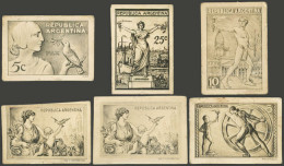 ARGENTINA: Circa 1939, 6 Photographic Proofs Of Designs For An Unissued Issue "PEACE AND PROGRESS", Some With Minor Faul - Other & Unclassified