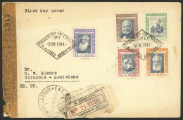 ARGENTINA: GJ.906/10, 1944 Postal Welfare, The Set Of 5 Values On FDC Cover Sent To USA, Very Nice! - Other & Unclassified