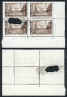 ARGENTINA: GJ.1490, 1969/71 5P. Southern Riches W/o Watermark, Block Of 4 With Odd VARIETY: Printed On Paper With Defect - Otros & Sin Clasificación