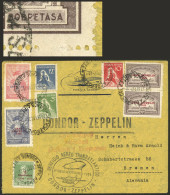 ARGENTINA: GJ.722b, 1932 Zeppelin 90c. In Pair, One With "SOBPETASA" Variety + Other Values, Franking A Cover Flown By Z - Poste Aérienne