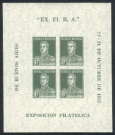 ARGENTINA: GJ.HB 1 (Sc.452), 1935 EXFIBA Philatelic Exposition, VF Quality, GJ Catalog Value US$60. - Hojas Bloque