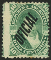 ARGENTINA: GJ.18, Mint Part Original Gum, Very Rare, Signed By Victor Kneitschel On Back! - Servizio