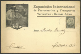 ARGENTINA: GJ.35, 1c. Liberty Head, Franking A Cover With Spectacular Cachet Of The Intl. Exhibition Of Railways, Contai - Dienstmarken