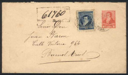 ARGENTINA: 5c. Stationery Cover + GJ.144, Sent By Registered Mail From Rosario To Buenos Aires In OC/1895, VF Quality! - Briefe U. Dokumente