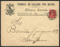 ARGENTINA: Cover With Corner Card Of "Shoe Factory", Franked With 5c. And Sent To San Juan On 23/JUN/1898, VF Quality!" - Lettres & Documents