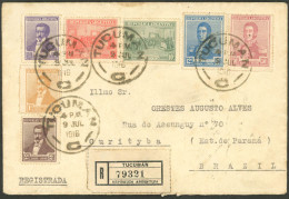 ARGENTINA: Registered Cover Franked With 7 Different Stamps Of The "Centenary Of Independence" Issue, Sent From Tucumán  - Lettres & Documents