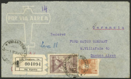 ARGENTINA: 21/MAR/1930 Comodoro Rivadavia - Buenos Aires, Registered Airmail Cover Franked With 55c., Carried By Aeropos - Airmail