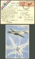 ARGENTINA: Card Of Air France With New Year Greetings Sent From Buenos Aires To France On 18/DE/1937 With Special Reduce - Posta Aerea