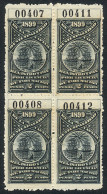 ARGENTINA: BUENOS AIRES: Registro Civil, Year 1899, 2P. (sailing Boats), Unused Block Of 4, VF! - Sonstige & Ohne Zuordnung