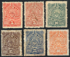 ARGENTINA: PROVINCE OF LA RIOJA: Year 1889, Complete Set Of 5 Values + Color Variety Of 5c., Mint Or Used, Fine To VF Ge - Sonstige & Ohne Zuordnung