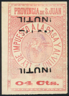 ARGENTINA: PROVINCE OF SAN JUAN: RAISINS AND WINE Tax, Circa 1890, 4c., Fantastic Stamp Of Large Size (approx. 100 X 150 - Otros & Sin Clasificación