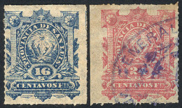 ARGENTINA: PROVINCE OF SAN LUIS: Year 1880, Complete Set Of 2 Values (16c. Mint Without Gum And 24c. Used), Very Fine Qu - Otros & Sin Clasificación
