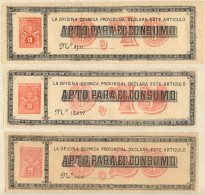 ARGENTINA: PROVINCE OF TUCUMÁN: Oficina Química (Chemicals Office), Set Of 3 Unused Values (10c, 15c And 20c.), Excellen - Sonstige & Ohne Zuordnung