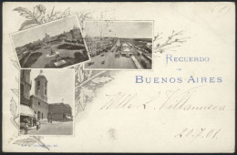 ARGENTINA: Buenos Aires: Varied Views, Ed. Peuser, Sent To Italy In 1901, VF Quality, Rare! - Argentine