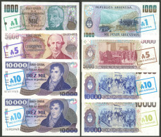 ARGENTINA: PAPER MONEY: 4 Unused Bank Notes, All Overprinted With New Values In "Australes". The A10 Example Bears On Ba - Sonstige – Amerika