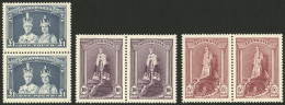 AUSTRALIA: Sc.177/79, 1937/46 The 3 High Values Of The Set, Normal Paper (issued In 1938), MNH Pairs Of Excellent Qualit - Sonstige & Ohne Zuordnung