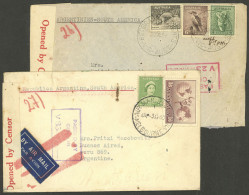 AUSTRALIA: Couple Of Airmail Covers Sent To Argentina On 30/OC/1939 And 3/ABR/1940, Both With Attractive Censor Labels,  - Other & Unclassified