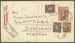 AUSTRALIA: 16/JUN/1946 PRAHRAN (Vic.) - Argentina, Registered Airmail Cover, With Nice Postages And Several Transit And  - Autres & Non Classés