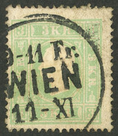 AUSTRIA: Sc.8, 1859 3kr. Light Green, Used, VF Quality! - Andere & Zonder Classificatie