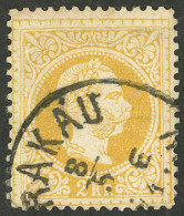 AUSTRIA: Sc.34d, 1867/72 2kr. Yellow, Perf 13, Used In KRAKAU (Poland), Very Attractive! - Altri & Non Classificati