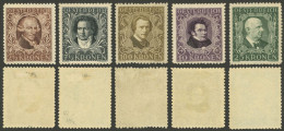 AUSTRIA: Sc.B50 + B52a + B53a + B54a + B56a. 1922 Musicians, The Set Of 5 Values WITH PERFORATION 11½, Mint, VF! - Autres & Non Classés