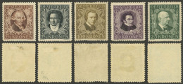 AUSTRIA: Sc.B50 + B52a + B53a + B54a + B56a. 1922 Musicians, The Set Of 5 Values WITH PERFORATION 11½, Mint, VF! - Other & Unclassified
