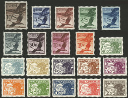 AUSTRIA: Sc.C12/C31, 1925/30 Aviator, Biplane And Birds, Complete Set Of 20 MNH Values, Excellent Quality! - Other & Unclassified