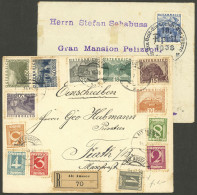 AUSTRIA: Registered Cover Sent To Germany In 1930 With Very Nice Multicolor Postage + Another Cover Of 1938 To Argentina - Altri & Non Classificati