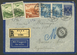 AUSTRIA: 16/AP/1938 Wien - Argentina, Registered Airmail Cover, Nice Franking, Arrival Backstamps! - Other & Unclassified