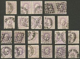 BELGIUM: Sc.36 Or 36a, 1869/70 1Fr., 22 Used Examples Of Very Fine Quality, Including A Couple Of Pairs, Good Opportunit - Autres & Non Classés