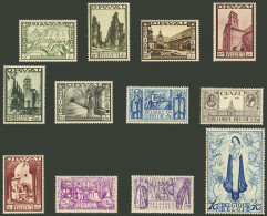 BELGIUM: Sc.B132/B143, 1933 Orval Abbey, Complete Set Of 12 Values, Mint Lightly Hinged, Very Fine Quality! - Other & Unclassified