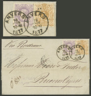 BELGIUM: 18/NO/1877 Anvers - Argentina, Entire Letter Franked With 1.95Fr. (including Sc.36), Sent By French Mail, With  - Sonstige & Ohne Zuordnung