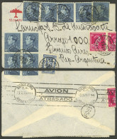 BELGIUM: Airmail Cover Sent From Bruxelles To Argentina On 26/AU/1937 Franked With 18.25Fr., Small Defects, Very Nice! - Sonstige & Ohne Zuordnung