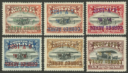 BOLIVIA: Sc.C11a + C12a + C14a + C15a + C16a + C18a, 1930 Zeppelin With INVERTED Overprints, Complete Set Of 6 Values, V - Bolivia