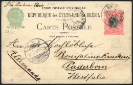 BRAZIL: RHM.BP-57B, Postal Card (with Variety WITHOUT ACCENT Over "reserve") Sent From S.Jose To Germany On 11/AP/1904,  - Otros & Sin Clasificación
