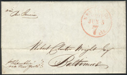 BRAZIL: Very Long Entire Letter Dated Bahia (Brazil) 1/AP/1846, Sent To Baltimore (USA) Via "Rio De Janeiro" And "p/Repu - Other & Unclassified