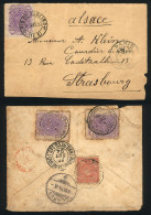 BRAZIL: Front Of Cover Sent From Rio To Strasbourg In 1893 Franked With 200Rs. + Back Of Another Cover Sent From S. Pedr - Otros & Sin Clasificación