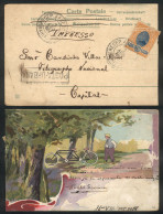 BRAZIL: Nice Postcard (double Bicycle) Used In Rio On 2/AU/1904 Franked With 20Rs., And Rectangular POSTA URBANA Mark, V - Sonstige & Ohne Zuordnung