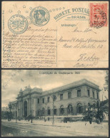 BRAZIL: Postcard (Exposition Of The Centenary, Italian Pavilion) Franked By RHM.C-15 ALONE, Sent From Rio To Lisboa On 5 - Autres & Non Classés