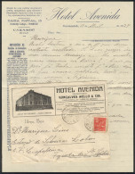 BRAZIL: Cover With Spectacular Advertising Corner Card Of HOTEL AVENIDA In Caxambú, Sent To Leopoldina On 13/AP/1927, In - Sonstige & Ohne Zuordnung