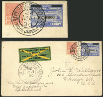 BRAZIL: 24/MAY/1930 Rio De Janeiro - Chicago, Cover Flown By Zeppelin, Franked By Sc.4CL5 + Another Value, On Back Lakeh - Other & Unclassified