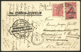 BRAZIL: 1/SE/1931 Rio De Janeiro - Germany, Postcard Flown By Zeppelin, Franked By Sc.C26 + Other Values, With Friedrich - Altri & Non Classificati