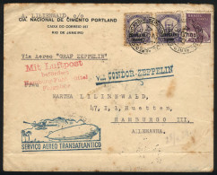 BRAZIL: Cover Flown Via ZEPPELIN, Sent From Rio To Germany On 21/AP/1932 Franked With 7,700Rs., With Friedrichshafen Arr - Altri & Non Classificati