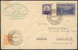 BRAZIL: Cover Flown Via ZEPPELIN From Porto Alegre To Germany On 31/AU/1932, Franked By Sc.C29 + Another Value, VF Quali - Otros & Sin Clasificación
