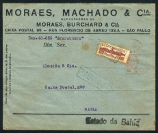 BRAZIL: Circa 1934, Cover Sent From Sao Paulo To Bahia With Meter Postage Of 200Rs. + RHM.C-64, With Framed PAQUEBOT Can - Other & Unclassified